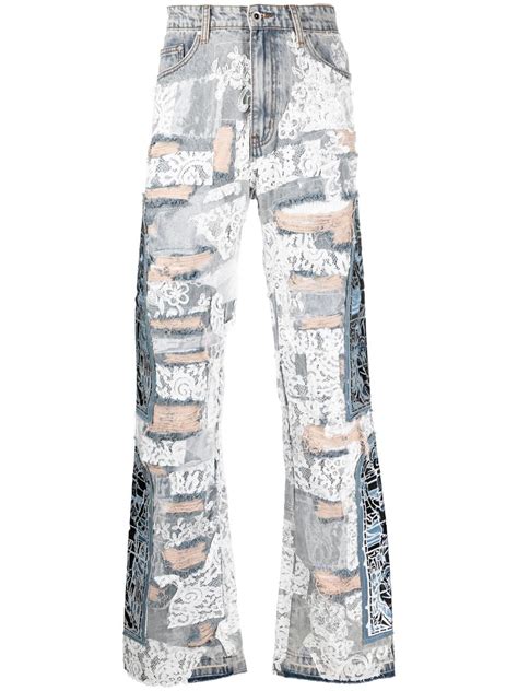 Who Decides War Patchwork Straight Leg Jeans Farfetch