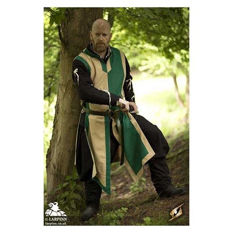 War Tabard Green Beige Coat Of Arms Tabard Medieval Larp Costume