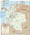 Large detailed political map of Colombia with administrative divisions ...