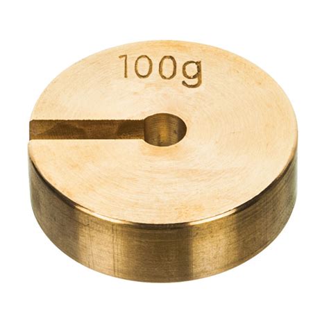 Eisco PH0258G6 - Brass Slotted Mass Weight - 100g | Rapid Online