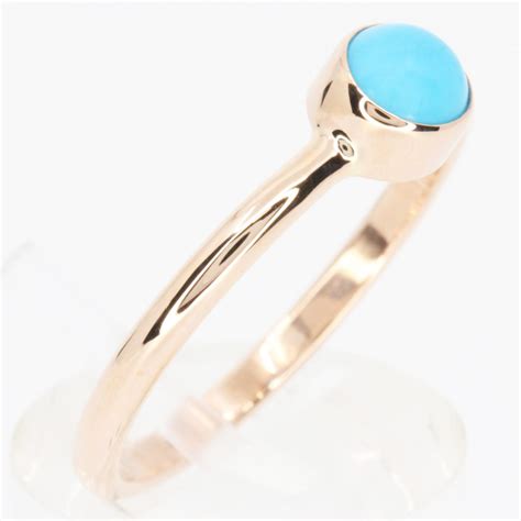9ct Rose Gold Bezel Set Turquoise Ring Allgem Jewellers
