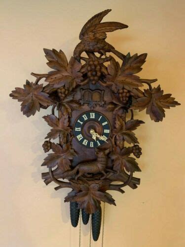 Antique Cuckoo Quail Cuckoo Clock Aesops Fable Masterpiece