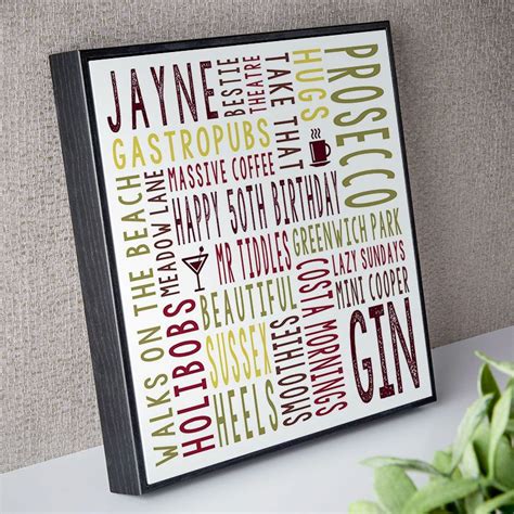 Buy female 50th birthday gifts and get the best deals at the lowest prices on ebay! 50th Birthday Gift For Her Personalised Square Word Art ...