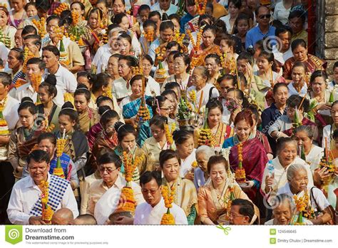 People Take Part In The Religious Procession During Phi Mai Lao New ...