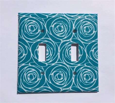 Teal And White Roses Single Light Switch Cover Teal Bedroom Etsy