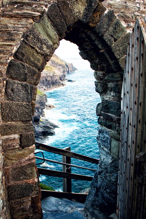 See The Remains Of The 13th Century Tintagel Castle In Cornwall Where