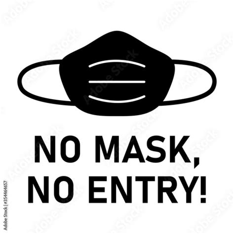 No Face Mask No Entry Instruction Sign Vector Image Stock Vector