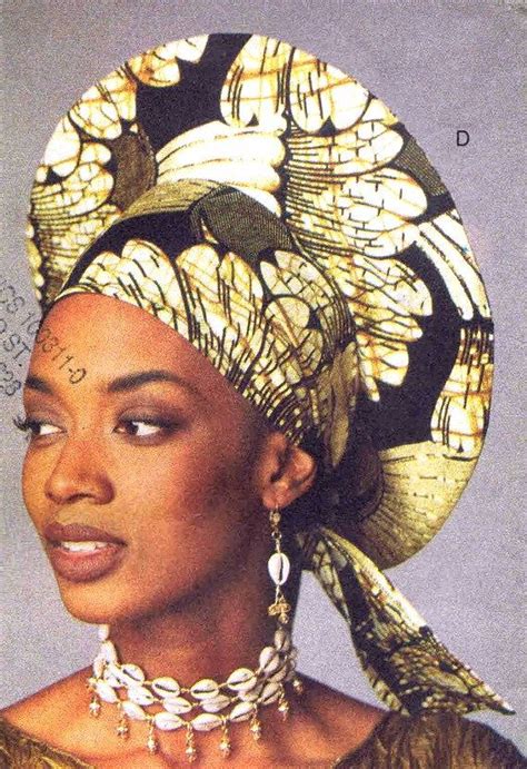 African Style Headwrap Hat Vest Stole Womens Vogue 9117 Sewing Pattern Size 12 14 16 Bust 34