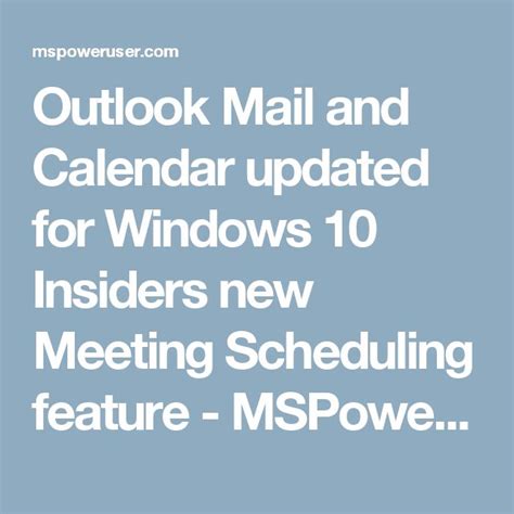 Outlook Mail And Calendar Updated For Windows 10 Insi
