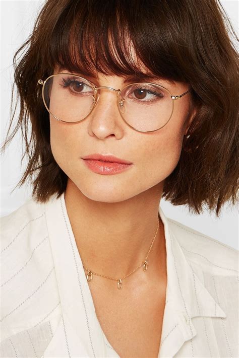 Gold Round Frame Gold Tone Optical Glasses Ray Ban Bangs And Glasses Womens Glasses Frames