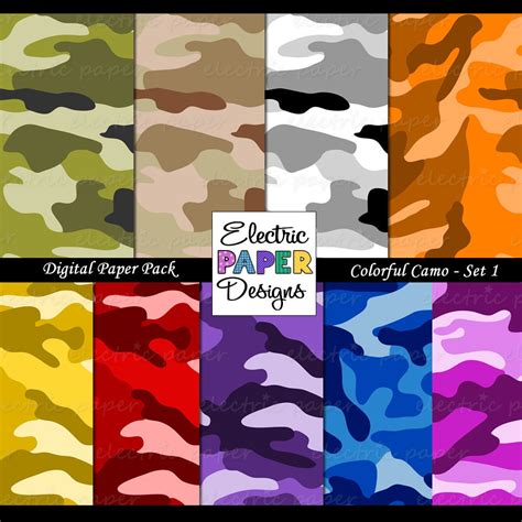 Camo Paper Camouflage Printable Paper Instant Download