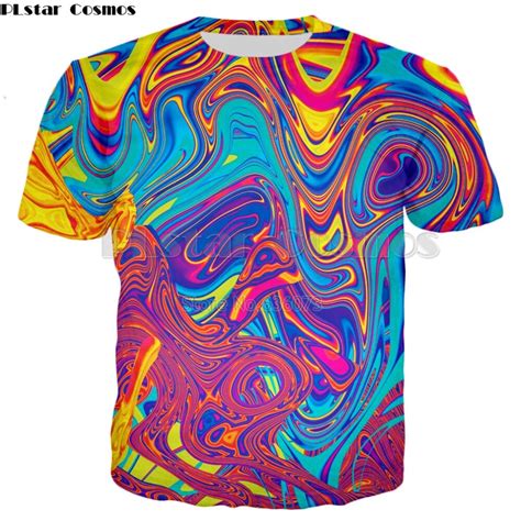 Plstar Cosmos 2019 Summer Fashion T Shirt Oil Spill Tshirt Psychedelic Swirl Of Vibrant Colors
