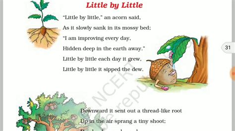 Class 3 English Poem Little By Little Youtube
