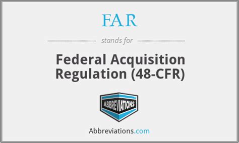 Far Federal Acquisition Regulation 48 Cfr