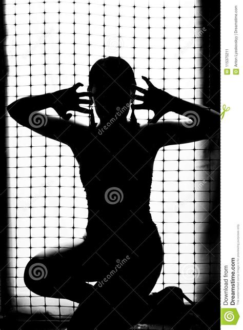 Black Silhouette Of A Girl On A White Background Stock Image Image Of