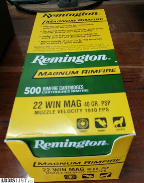 Armslist For Sale Remington Psp 22 Mag Ammo 500 Rds