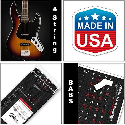 Buy Bass Guitar Fretboard Note Map Decals Stickers For Learning Notes Chords Scales Online At
