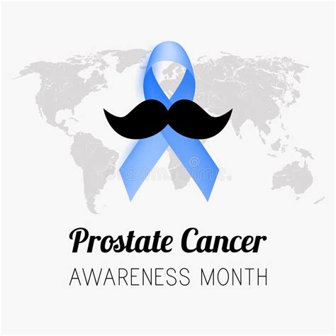 Prostate Cancer Awareness Month Blue Ribbons Isolated On White Stock Illustration