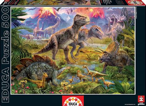 Genuine Dinosaur Gathering Educa Puzzle 500 Pieces 11 Years