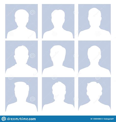 Male Avatar Human Empty Faces Vector Illustration Stock Vector