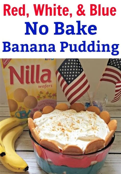How to make custard ice cream with step by step photo: Red, White, & Blue No Bake Banana Pudding Recipe | No bake banana pudding, Banana pudding ...