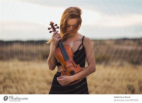 Naked Woman Posing With Violin A Royalty Free Stock Photo From Photocase