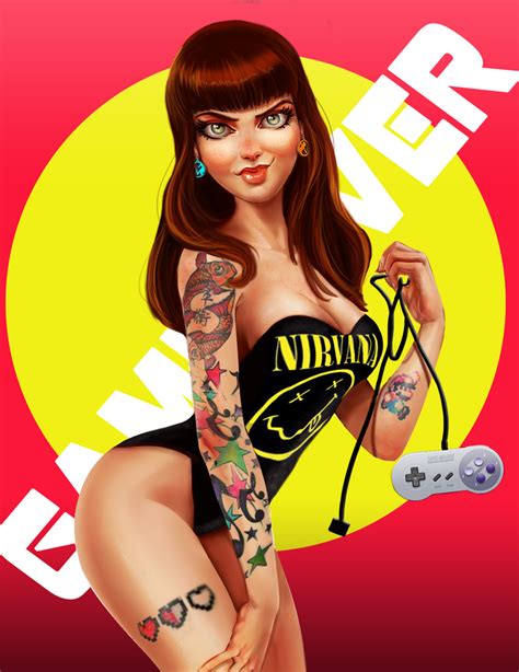 Pin Up Gamer Girl By Victter Le Fou On Deviantart