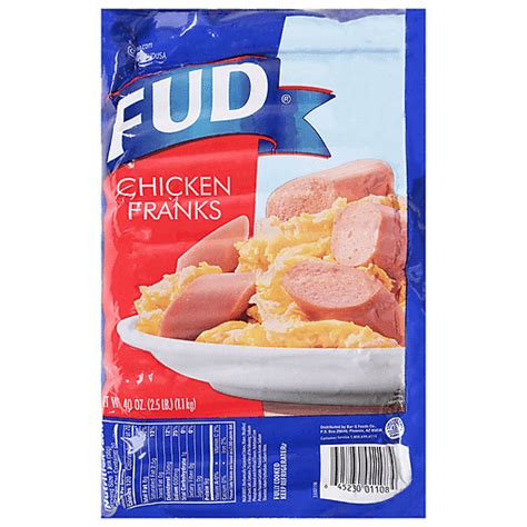 Fud Chicken Franks 40 Oz Pack Meat Carlie Cs