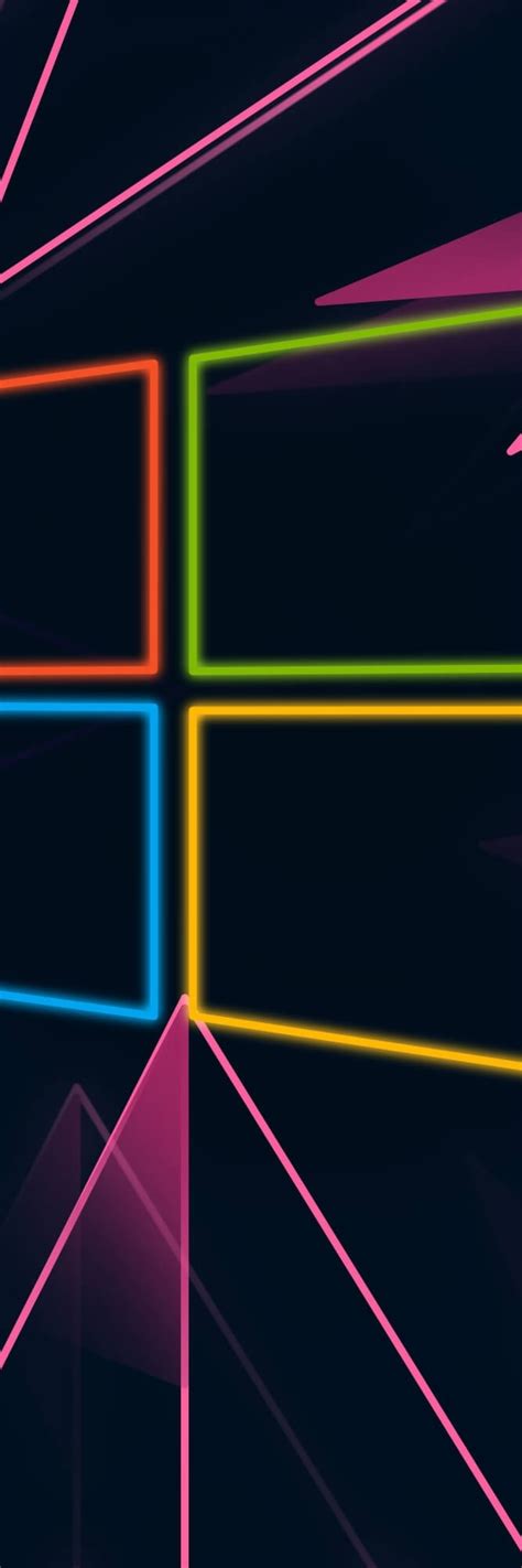 1000x3000 Windows 10 Neon Logo 1000x3000 Resolution Wallpaper Hd