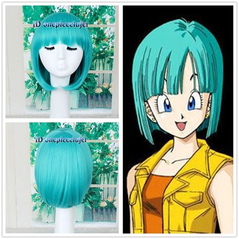 Drogon Ball Bulma Cosplay Tealgreenblue Short Straight Bob Style Wiga Wig Cap Ebay In 2021