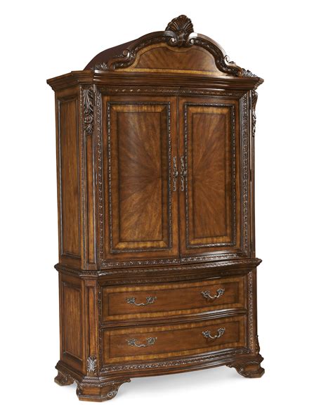 Traditional Medium Cherry Wood Armoire Old World A.R.T. (143160-2606)