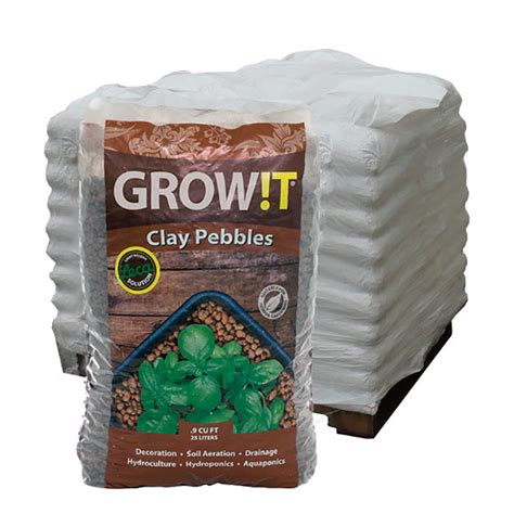 Growt Clay Pebbles 4mm 16mm 25 Liters Pallet Of 80 Bags Clay