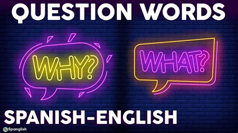 Learn Question Words In Spanish And English Palabras Interrogativas