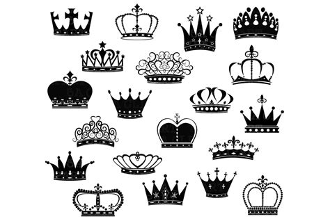 Crown Silhouette Clipart Illustrations Creative Market