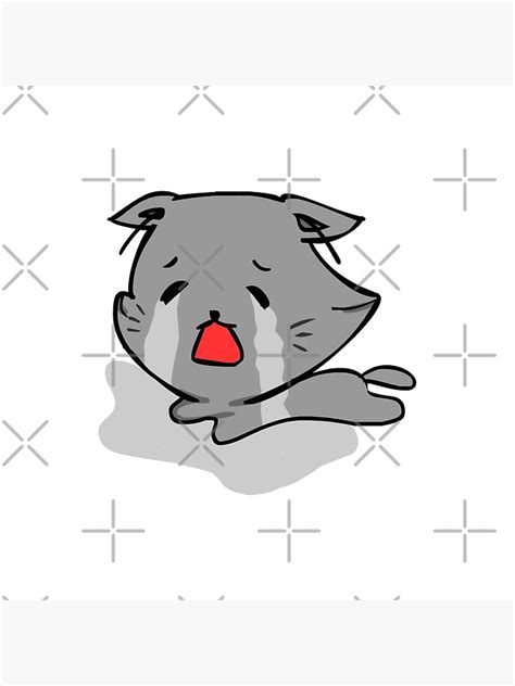 Sad Cat Sad Cat In Grunge Crying Cat Aesthetic Cat Memes Poster