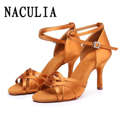 naculia latin dance shoes ballroom women professional tango salsa sandals dancing shoes high