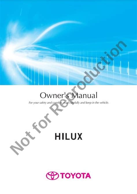 2018 Toyota Hilux Owners Manual Pdf Manual Directory