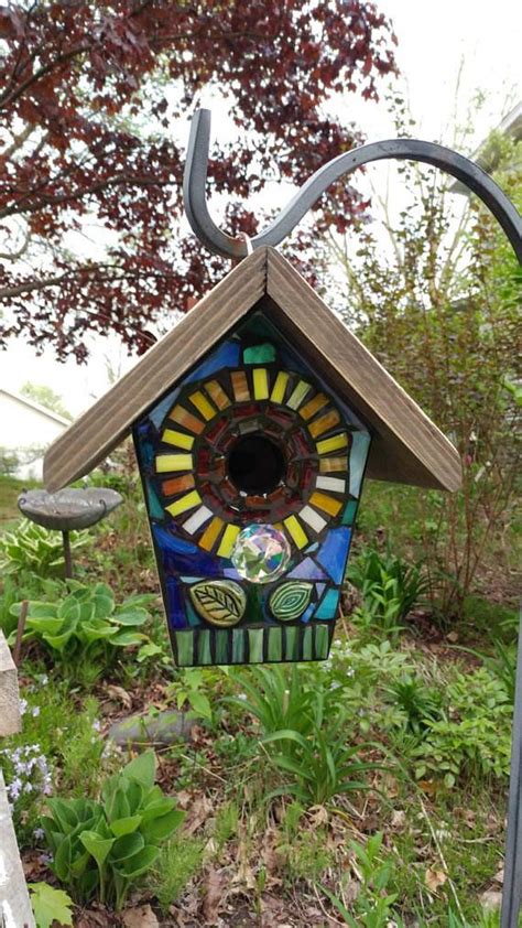Stained Glass Giant Flower Mosaic Birdhouse Made To Order Pick Your