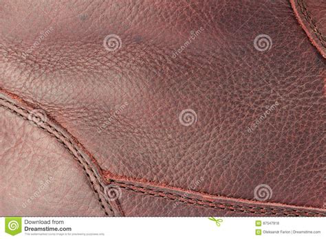 Close Up View Brown Leather Texture Background For Copy Space Stock