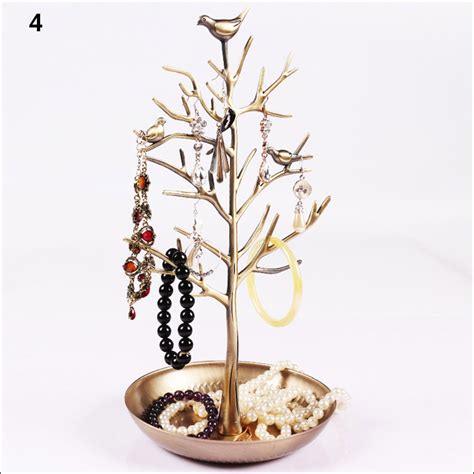 Jewelry Display Stand Birds Tree Shape Rack Earring Necklace Rings