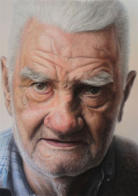 Detail Pic Mixed Media Portrait Of My Grandfather By Atomiccircus On