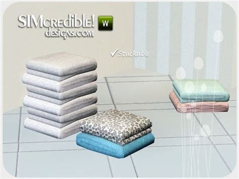 Simcredibles Coastal Bathroom Towels Pile Sims 4 Cc Furniture Sims