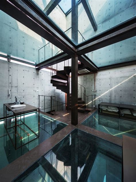 Gallery Of Vertical Glass House Atelier Fcjz 1 With Images Glass House Glass Floor