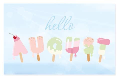 Hello August Letters On Blurred Sky Background 622546 Vector Art At