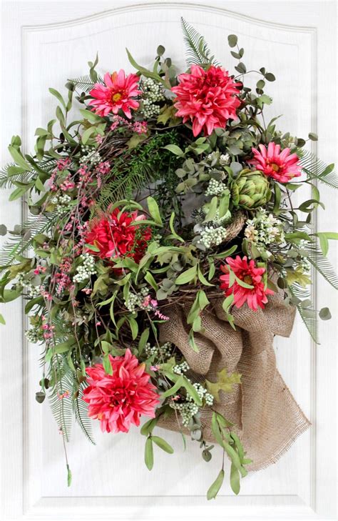 Items Similar To Elegant Front Door Wreath Spring