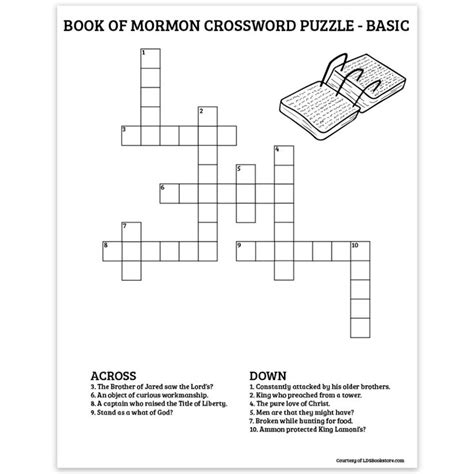 Book Of Mormon Crossword Puzzle Basic In 2020 Crossword Puzzle
