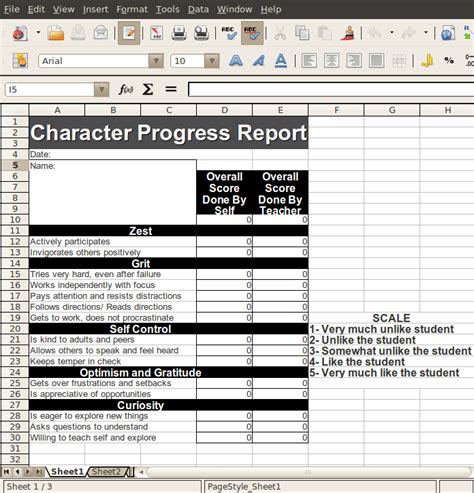 Character Report Card Template 2 Professional Templates