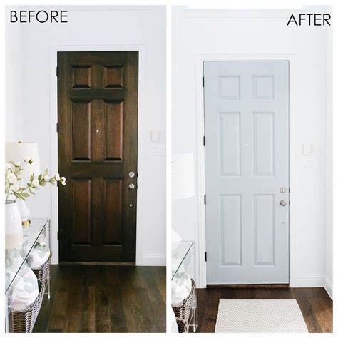 Allow primer to dry for 24 hours. Interior Painted Front Door Makeover - Easy Entryway ...