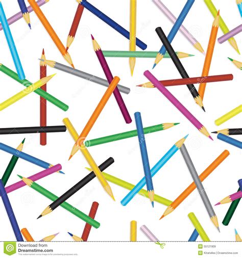 Pencils Stock Vector Illustration Of Kids School Background 55121909
