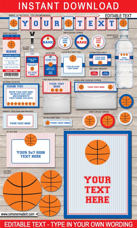 Basketball Topper Printable